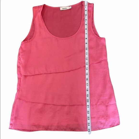 RICKIS Pink Layered Sleeveless Light Dressy Top 2 - Picture 7 of 8